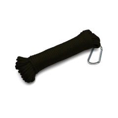 PARACORD 15M 249KG PRETO C/ MOSQUETÃO COGHLANS