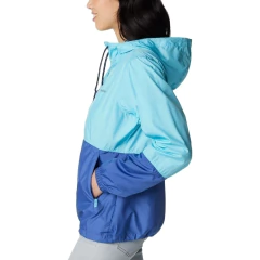 JAQUETA FEMININA FLASH FORWARD WINDBREAKER CORTA VENTO AZUL E ROXO KL3010-481 COLUMBIA - loja online