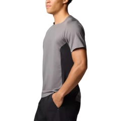 CAMISETA MASCULINA MANGA CURTA DRY THREE PITCH CREW CINZA ESCURO AO4954-023 COLUMBIA - comprar online