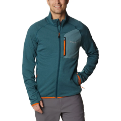 JAQUETA MASCULINA FLEECE TRIPLE CANYON FULL ZIP VERDE E LARANJA AX5416-414 COLUMBIA