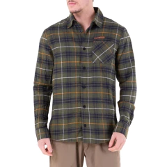 CAMISA MASCULINA MANGA LONGA FLANELA RIDGE PRETO E VERDE 2075010097PR01 ALPEN