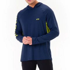 CAMISETA MASCULINA MANGA LONGA COM CAPUZ DRY FPU 50 EXPLORER AZUL MARINHO 2075001039AZ02 ALPEN na internet