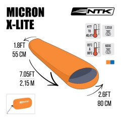 SACO DE DORMIR MICRON REGULAR +8C+5C AZUL/PRETO NAUTIKA na internet