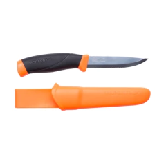 FACA COMPANION SHARP POINT LAMINA SERRILHADA COM BAINHA RÍGIDA LARANJA E PRETO MORAKNIV - comprar online