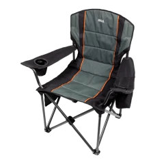 CADEIRA DOBRAVEL DE AÇO/POLIÉSTER NOMADE 180KG PRETO E CINZA KALA na internet