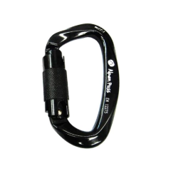 MOSQUETÃO DE ALUMÍNIO TIPO D C/ TRAVA AUTOMÁTICA WOLF T 28KN PRETO ALPEN PASS