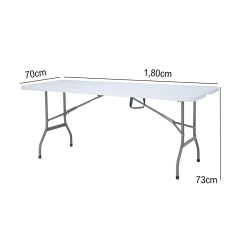 Imagem do MESA DOBRÁVEL ROBUST DE AÇO/POLIETILENO 1,80X0,70M BRANCA NAUTIKA