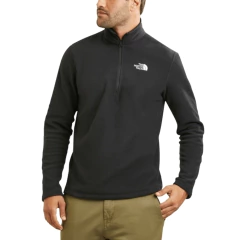 BLUSÃO MASCULINO FLEECE 1/4 ZIP PULOVER TKA 100 GLACIER PRETO A018NKX7 THE NORTH FACE