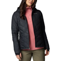 JAQUETA FEMININA HEAVENLY OMNI HEAT COM CAPUZ PRETO WL0010-012 COLUMBIA - Terratop Aventura