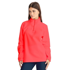 BLUSÃO FEMININO FLEECE 1/2 ZIP CORAL NEON 118101CN ALMA
