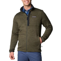 JAQUETA MASCULINA FLEECE SWEATER WEATHER FULL ZIP VERDE ESCURO E PRETO AO9845-366 COLUMBIA