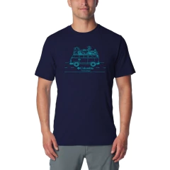 CAMISETA MASCULINA MANGA CURTA ALGODÃO VAN LIFE AZUL MARINHO 321047402 COLUMBIA - Terratop Aventura