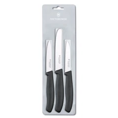 CONJUNTO DE FACAS P/ COZINHA SWISS CLASSIC 3PÇS PRETO 6.7113.3 VICTORINOX