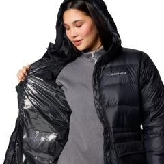 JAQUETA FEMININA HARMONY FALLS MID DOWN COM CAPUZ PRETO WL5479-010 COLUMBIA - comprar online