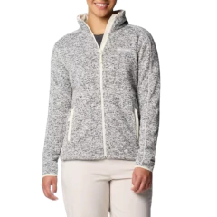 JAQUETA FEMININA FLEECE SWEATER WEATHER FULL ZIP BEGE E PRETO AL5725-191 COLUMBIA