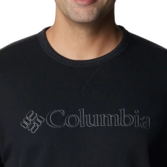 BLUSÃO MASCULINO MOLETOM S/ CAPUZ LOGO CREW PRETO AM0358-017 COLUMBIA - Terratop Aventura