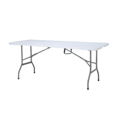 MESA DOBRÁVEL ROBUST DE AÇO/POLIETILENO 1,80X0,70M BRANCA NAUTIKA