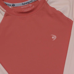 CAMISETA INFANTIL MANGA LONGA LARANJA E ROSA 0012304001253 FISHINGCO - comprar online