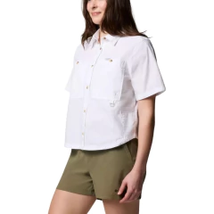 CAMISETA FEMININA MANGA CURTA DRY BREA FALLS WOVEN BRANCO AL5235-100 COLUMBIA - comprar online