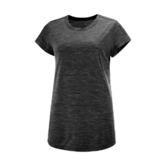 CAMISETA FEMININA MANGA CURTA DRY CHILL OVERSIZE BLACK HEATHER S14702 SALOMON