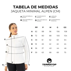 JAQUETA FEMININA FLEECE MINIMAL FULL ZIP SEM CAPUZ BRANCO 2075018110BR02 ALPEN - loja online