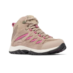 BOTA FEMININA IMPERMEÁVEL WATERPROF CRESTWOOD MID BEGE CLARO E ROSA BL5371-258 COLUMBIA