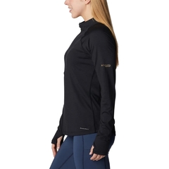 CAMISETA FEMININA MANGA LONGA DRY FPS 50 1/2 ZIP ENDLESS MONTRAIL MESH PRETO AK0932-010 COLUMBIA - Terratop Aventura