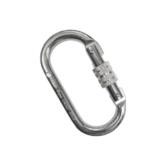 MOSQUETÃO DE AÇO ZINCADO TIPO OVAL C/ TRAVA ROSCA SILVER 25KN PRATA ALPEN PASS na internet