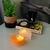 Porta Velas de Selenita (Branca e Laranja) Formato Yin-Yang - comprar online