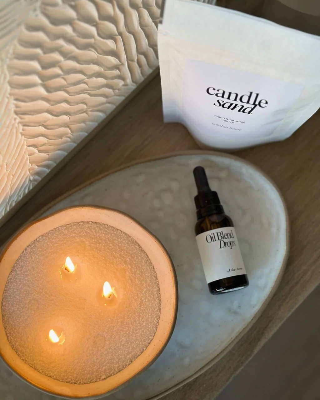 KIT CANDLE SAND & OIL BLEND DROPS