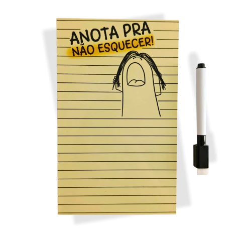 Mini Planner Magnético Bonequinho Gritando Amarelo – Anotações com Caneta e Ímã 12x19,5cm