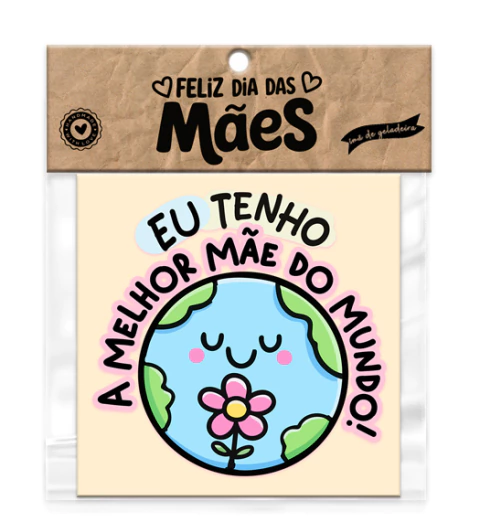 Ímã de Geladeira Dia das Mães Melhor Mãe do Mundo 7,5x7,5cm