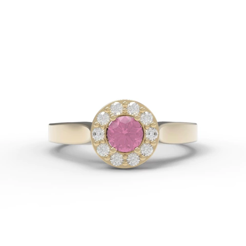 Anel Turmalina Rosa - Ouro amarelo 18k