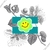 Flor carita feliz verde #1123