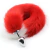 PLUG ANAL METÁLICO - COLITA DE ZORRO - ROJO CON BLANCO - TALLA S