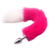 PLUG ANAL METÁLICO - COLITA DE ZORRO - FUCSIA CON BLANCO - TALLA S