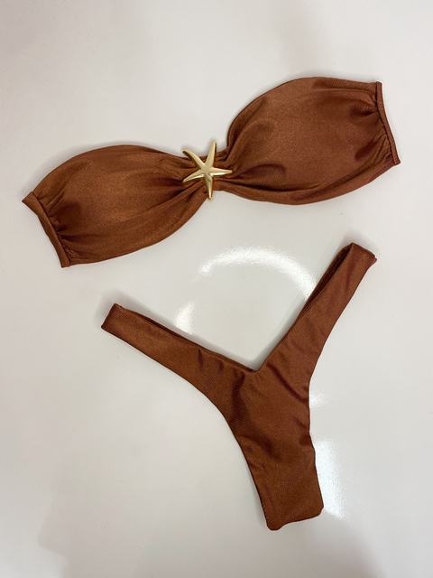 Biquíni Faixa Estrela Fio Dental Caramelo - comprar online