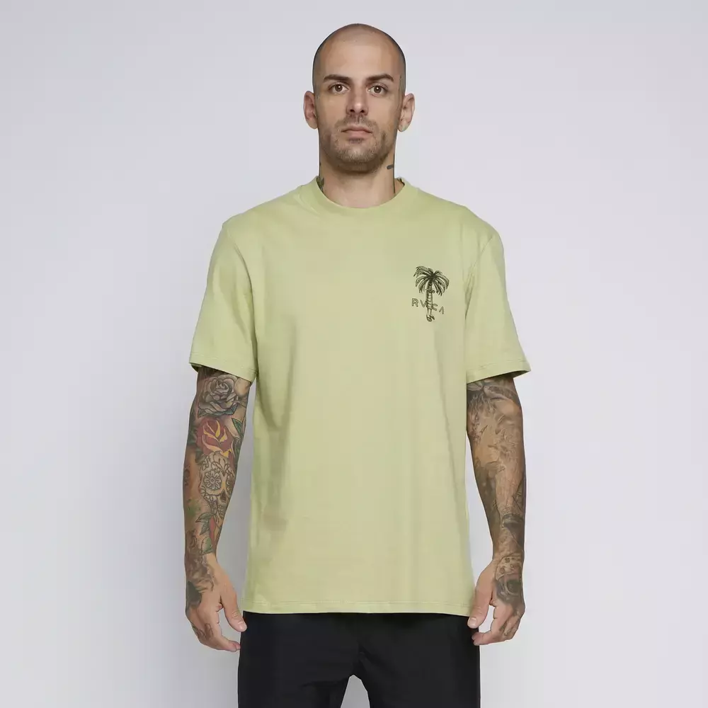 Camiseta RVCA Pommier Palms Verde