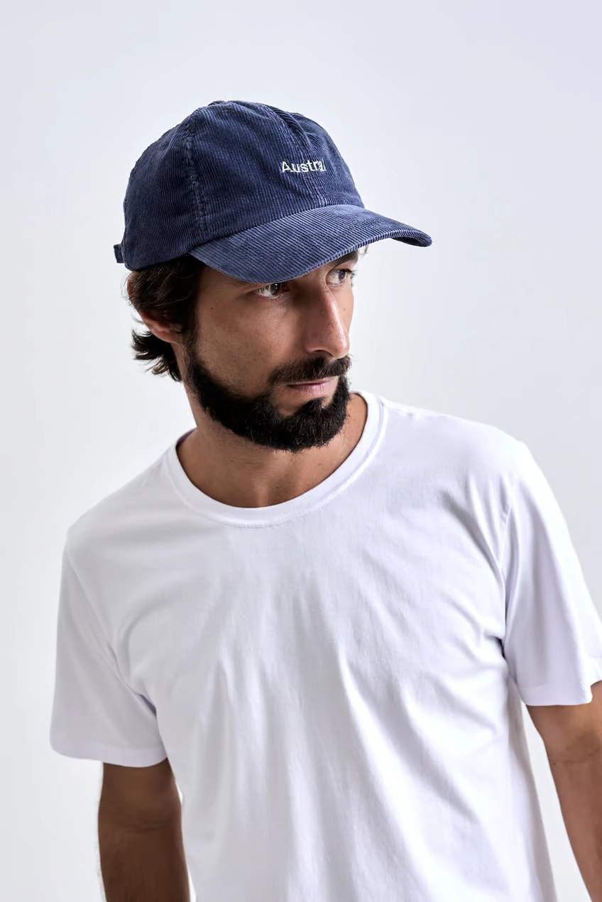 Boné Austral Veludo Austral Logo Azul Escuro