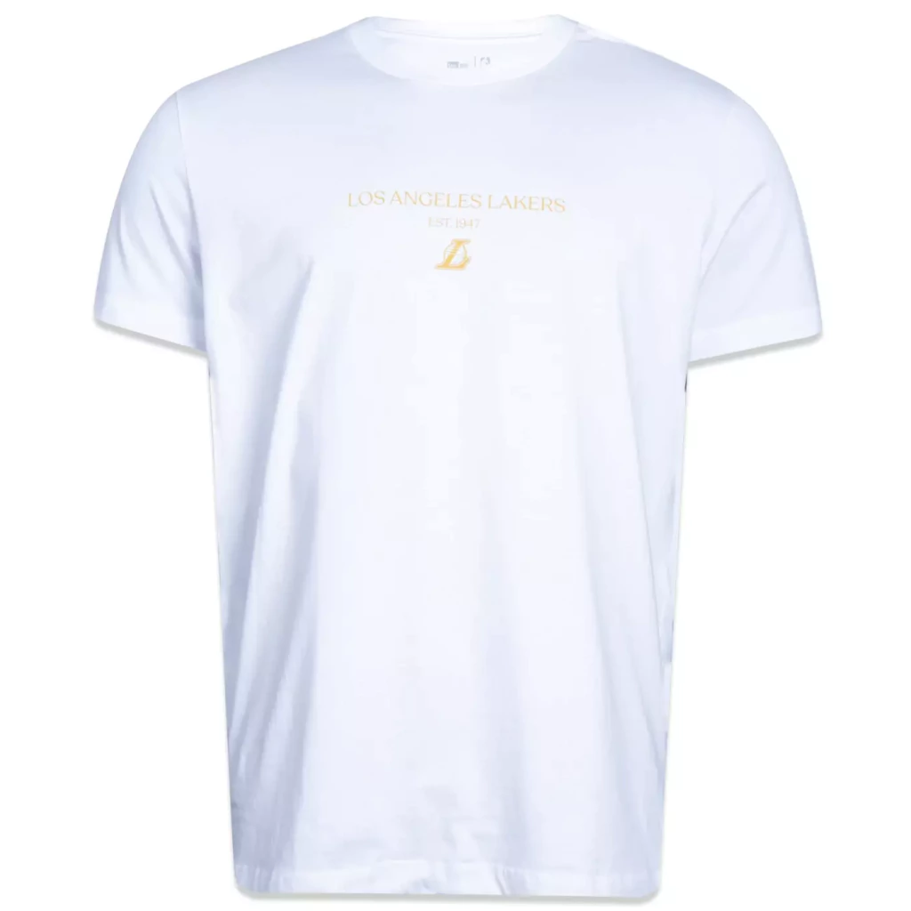 Camiseta NEW ERA Regular NBA Los Angeles Lakers Classic Manga Curta Branca