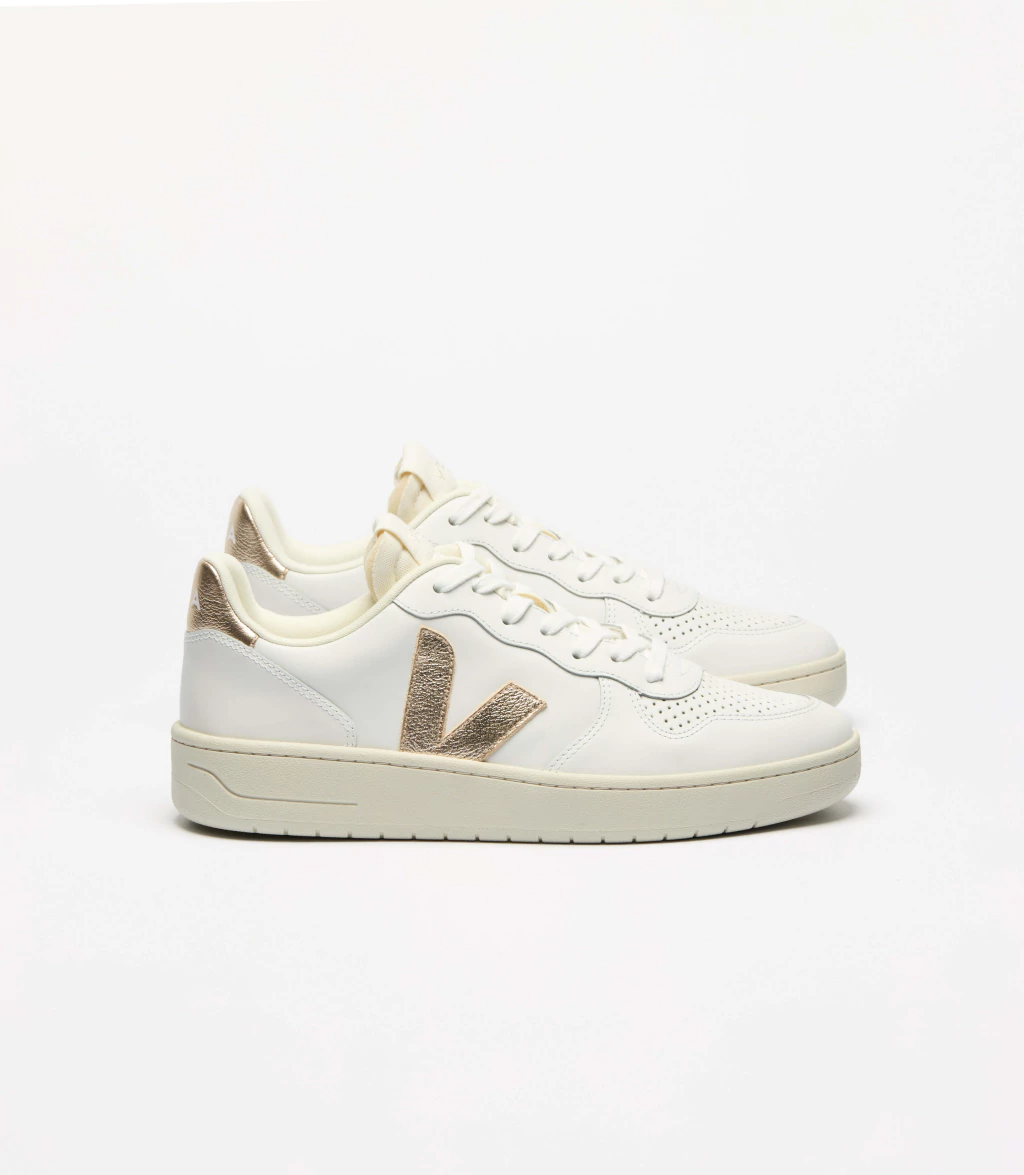 Tênis VEJA V-10 Prime Leather Extra White Platine