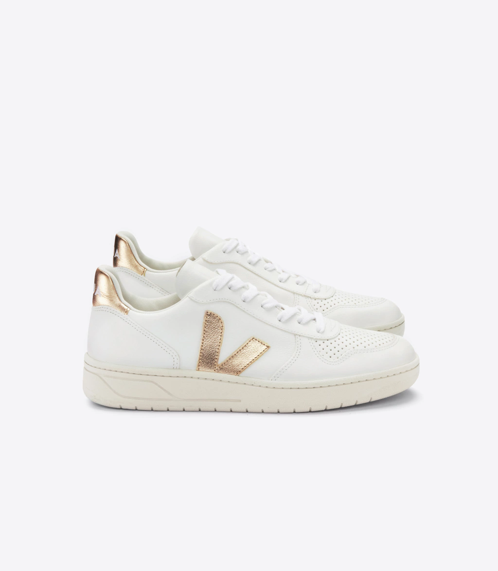 TÊNIS VEJA V-10 CHROMEFREE LEATHER WHITE PLATINE