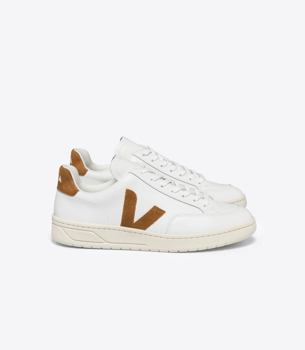 TÊNIS VEJA V-12 LEATHER WHITE CAMEL