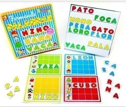 Lotería de letras para formar palabras