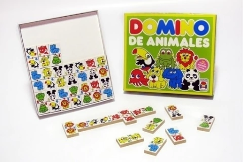 Dominó de animales en madera