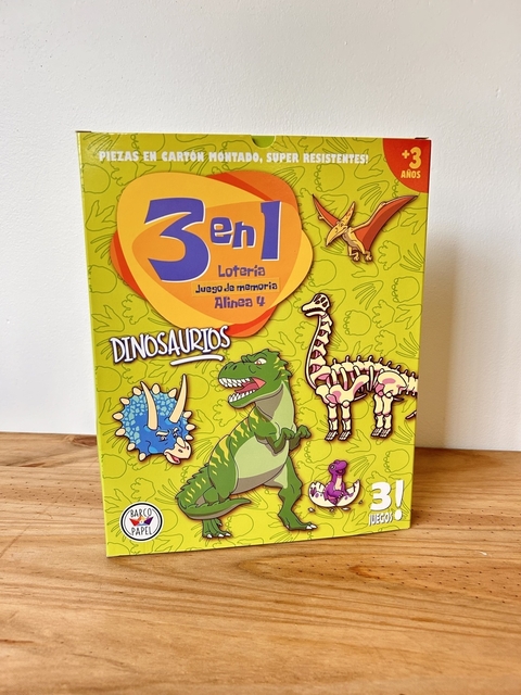 3 en 1 Dinosaurios, (Lotería, Juego de Memoria, aline4) - Barco de papel - comprar online