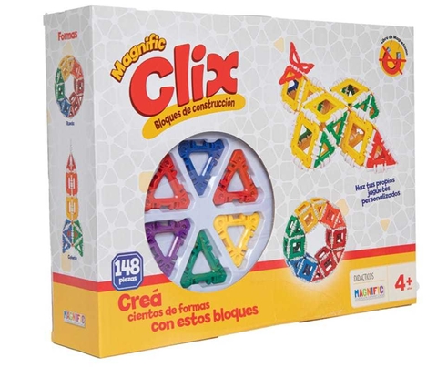 Clix 148 piezas (no magnético) - Juego de encastre desde los 3 años de excelente calidad - Magnific