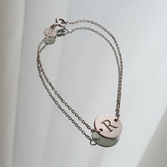 Pulseira Prata 925 Personalizado Medalha Inicial - comprar online