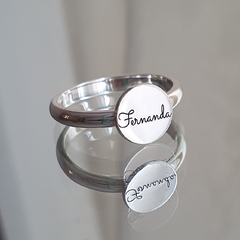 Anel Prata 925 Personalizado Medalha Nome - comprar online