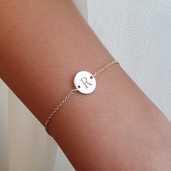 Pulseira Prata 925 Personalizado Medalha Inicial na internet